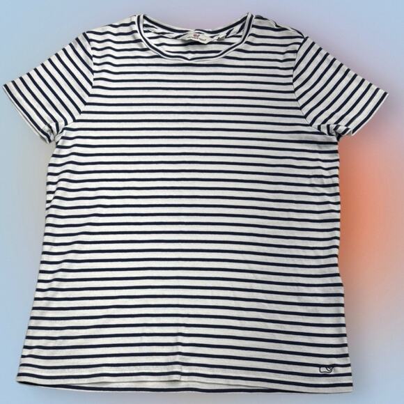 VINEYARD VINES Women's Large Striped Navy and White Top - Picture 1 of 3